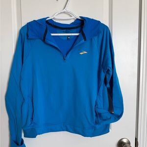Brooks Women's Notch Thermal Hoodie Blue Bolt